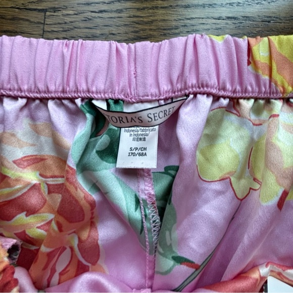 Victoria's Secret Floral Satin Pajama Pants - Pink and Red - Picture 2 of 3